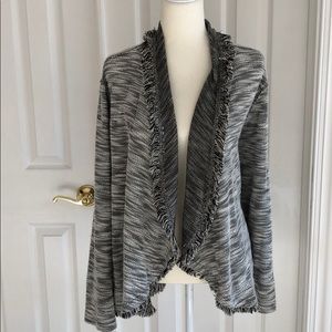 Plus size cardigan with fringe